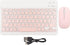 Wireless Keyboard and Mouse Combo, Cute Bluetooth Keyboard with Silent Mouse, 2.4G USB Slim Set for Windows/iOS/Android
