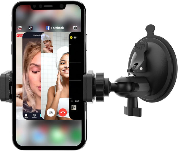 Shower Mirror Phone Holder, Suction Cup Mirror Phone Mount for Shower Mirror Bathroom Glass Kitchen Tile, TikTok