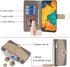 Asuwish Wallet Phone Case for Samsung Galaxy A20 A30 - Gray PU Leather, Screen Protector, Mirror, Ring Holder,
