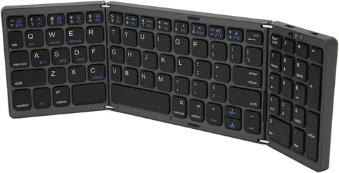 Luqeeg Foldable Bluetooth Keyboard, 81 Keys Pocket Keyboard, Rechargeable Full Size Slim Keyboard for Windows Tablet PC