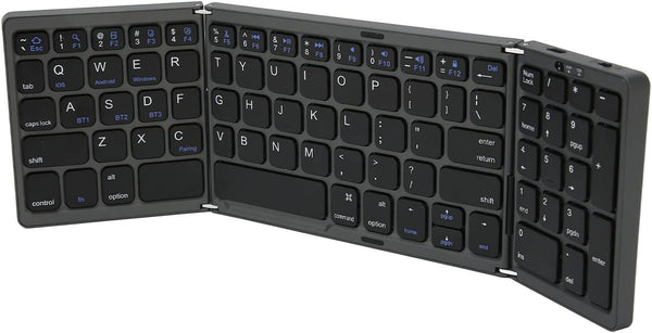 Luqeeg Foldable Bluetooth Keyboard, 81 Keys Pocket Keyboard, Rechargeable Full Size Slim Keyboard for Windows Tablet PC