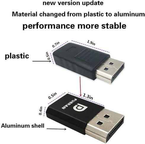 DP - DisplayPort Display Emulator EDID Emulator Plug 2K, 4K 4096x2160@60Hz Compatible