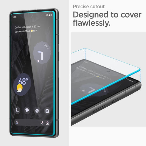 Spigen GlasTR AlignMaster Tempered Glass Screen Protector for Pixel 7a - Case Friendly - 2 Pack