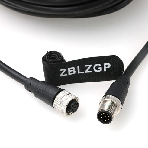 M12 8 Pin A-Coding Male to Female Connector, Waterproof Shielded Signal Aviation Cable for Industrial Camera