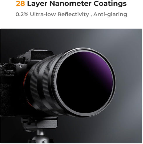K&F Concept 77mm ND1000000 Ultra Dark ND Camera Lens Filter, 20-Stops Fixed Neutral Density with Multi-Layer Coatings