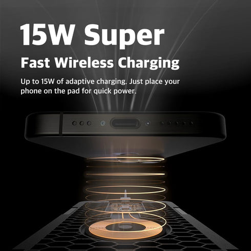 POUT H3 3-in-1 Split Max Wireless Charging Mouse Pad Fast Qi Charger, Mousepad Mat, and Magnetic Tray Organizer