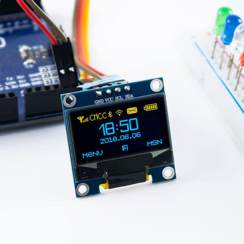 Hosyond 5 0.96 Inch I2C 12864 128x64 SSD1306 Pcs OLED IIC Display Module Pixel Mini Self-Luminous OLED Screen Board