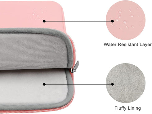 RAINYEAR 13.3 Inch Laptop Sleeve Soft PU Leather Case Water Resistant Padded Zipper Cover Protective Carrying Bag