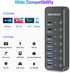RSHTECH 7-Port Powered USB 3.2 Hub with 10Gbps USB-A 3.2, 2 USB-C 3.2, 4 USB 3.0 Ports, 3.3ft Cable