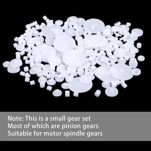 Fiyooau 200PCS 0.5 Set Module Plastic Gears for Small Motors - White Single Gear Spindle Gear for DC Motor RC Car Robot