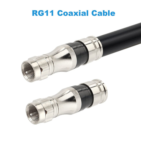 RG11 Connectors 10 Pack, F Type Connectors, RG11 Coax Cable Compression Fitting with Weather Seal O Ring