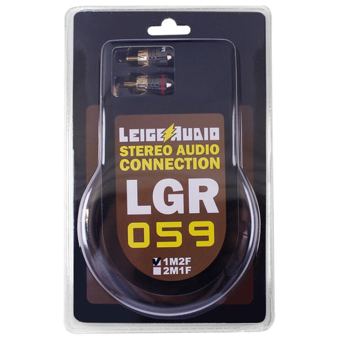 1 Male to 2 Female RCA Y Adapter Splitter Connector (2 Pack) - 1ft