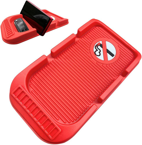 smilfuy Car Dashboard Anti-Slip Mat Cell Phone Holder, Double-Groove Sticky Gripping Gel Pad