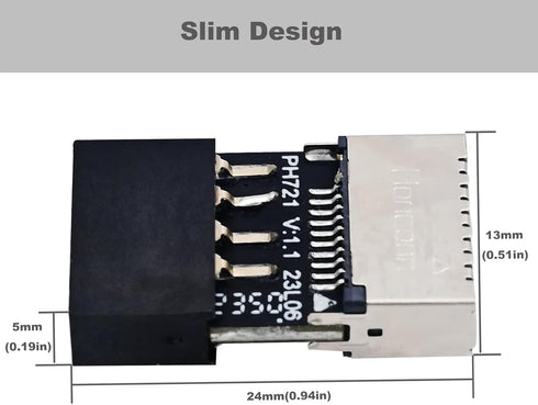 COMeap USB 2.0 to USB 3.2 Gen 1 Header Extension Adapter for Mainboard with Type E Key-A Female Socket