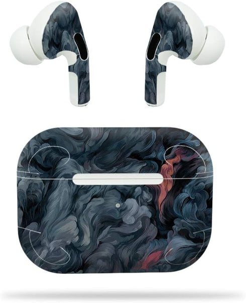 MightySkins Compatible with Apple Airpods Pro - Storm Cloud | Unique Vinyl Decal Wrap Cover | Made in The USA