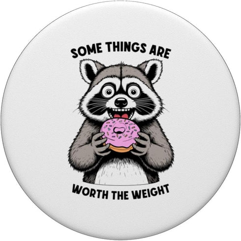 Donut Lover Raccoon Funny Pink Doughnut Sprinkles PopSockets Standard Donuts PopGrip