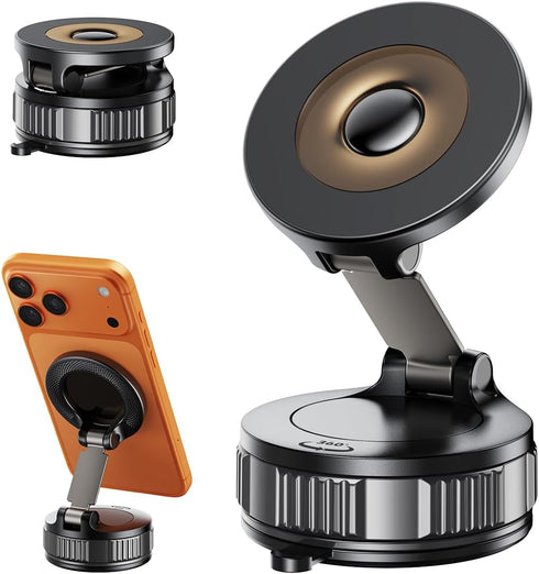 XO Simple is Beauty Magnetic Car Phone Holder, Strong Magnet with Vacuum Suction Cup Dashboard Mount,