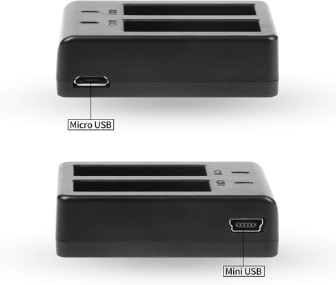 D&F Dual Battery Charger with 4 Pack Replacement Battery, 3.7V 900mAh Li-ion for SJCAM SJ4000 SJ5000 SJ6000