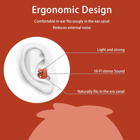 Kids Earbuds with Storage Case for Back to School, Earbuds for Kids in-Ear Headphones of Electronics Wired 3.5mm with Mic Microphone, Lovely Gifts for School Girls and Boys (Orange)