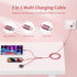 IDISON 3 in 1 Multi Charging Cable (2 Pack, 4FT) - Nylon Braided USB Charger for Type C, Micro, & IP Devices.