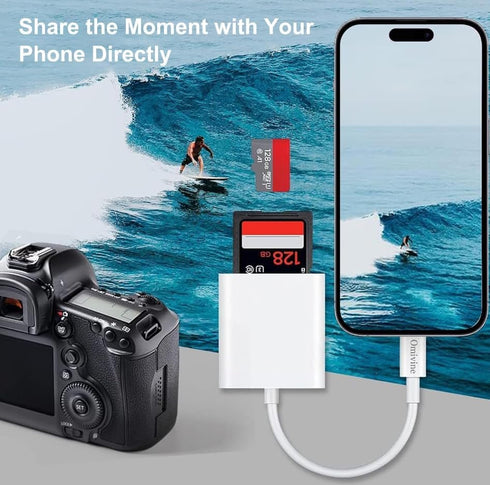 Hididi Sd Card Reader for iPhone iPad Camera,Dual Card Slot Memory Card Reader Supports SD and TF Card Trail Camera