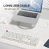 USB Wired Computer Keyboard, Full Size Office Keyboard with Number Pad, Caps Indicators, Foldable Stands for PC Laptop