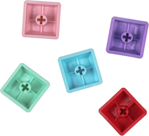OEM Profile Blank Keycaps, PBT Rainbow Mixed Colors 1U R4 Keycap for MX Switches Mechanical Keyboard (Mixed Colors,