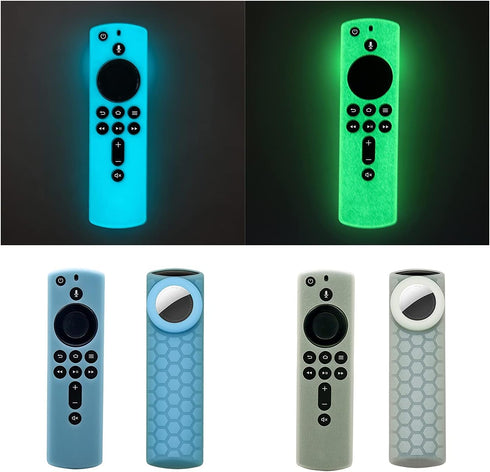 TV Stick 4K Remote Cover with Airtag Holder, 2 in 1 Alexa Voice Control Cover Compatible with Air Tag and TV Stick