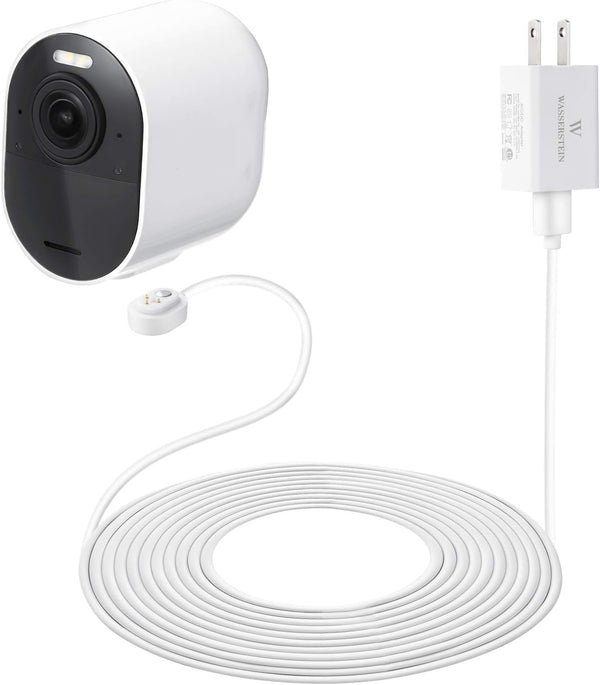 Weatherproof 25ft/7.6m Outdoor Charging Cable with Quick Charge Adapter for Arlo Ultra/Pro 3/4 & Floodlight (White)