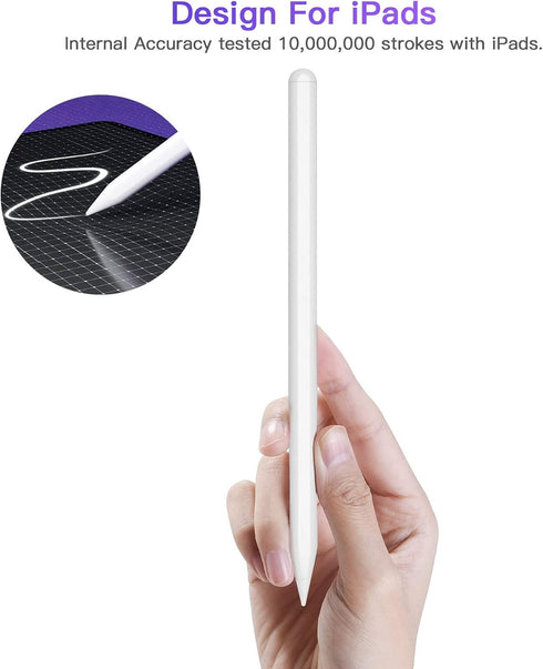 2 Pack Stylus Pen 2nd Generation for iPad Pro with Magnetic Wireless Charging, Active Pen for iPad Models