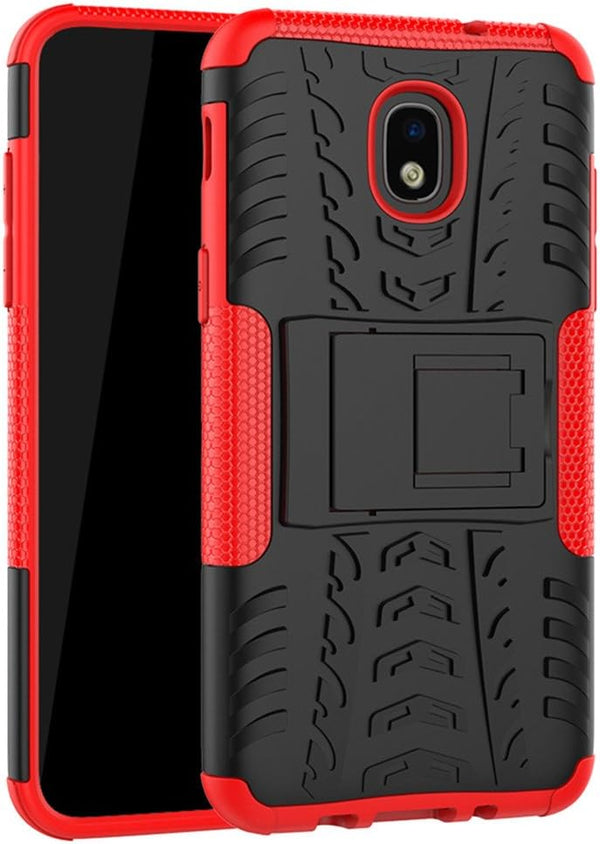 Yiakeng Galaxy J7 Refine Case - Shockproof Protective with Kickstand for Samsung J737V, J737T (Red)