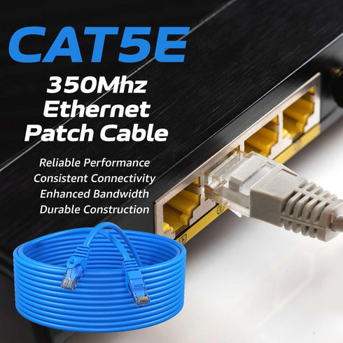 Cables Direct Online Cat5e 20FT Network Ethernet Patch Cable, 350Mhz Internet Wire for Home and Office, Blue