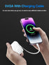 20000mAh Portable Power Bank Charger Battery Pack with Built-in USB-C and iOS Cables for iPhone, Samsung