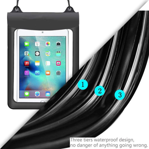 Waterproof Tablet iPad Dry Bags Sleeve Pouch Case for Samsung Galaxy Tab S9 S8 S7 11 inch, iPad Air 10.5, Black