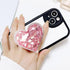 Cute Heart-Shaped Expanding Phone Grip - Pink Quicksand Glitter Collapsible Mount Holder for Girls Women