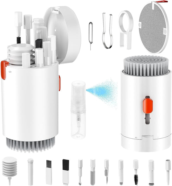 Tounee Keyboard Cleaner Kit, Electronics Cleaning Kit with Retractable Big Brush, 20 in 1 Multi-Tool for Phones, PC