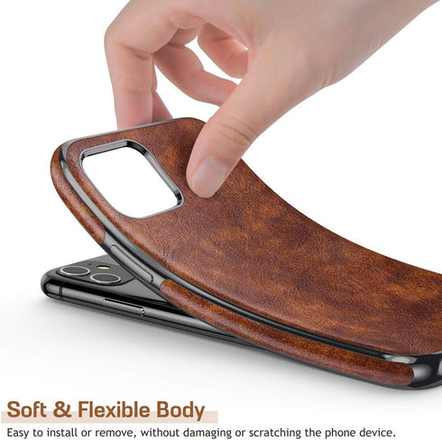 LOHASIC iPhone 11 Case, Thin Slim Leather Luxury PU Soft Non-Slip Grip Protective Cover for iPhone 11 (2019)