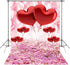 Valentine's Day Love Heart Photography Backdrops, 5x7ft Pink Rose Flowers Wedding Photo Background