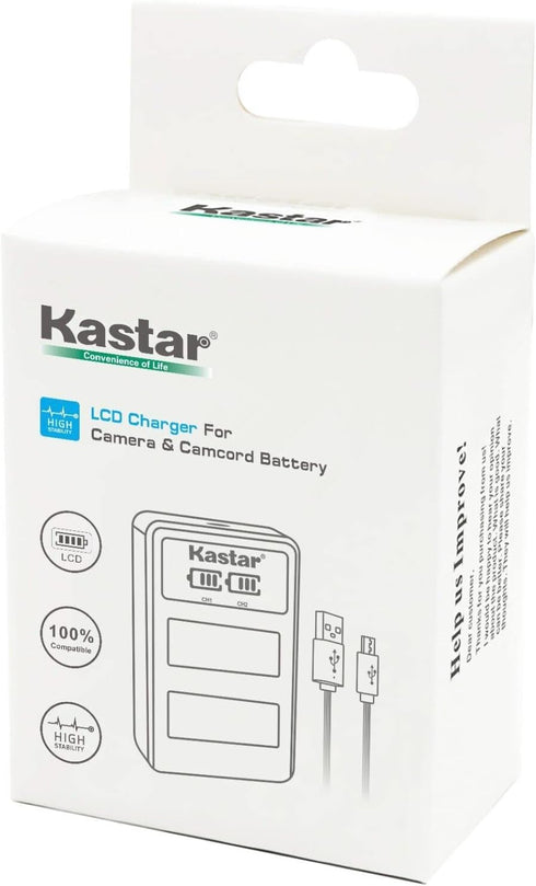Kastar 2-Pack BLS-50 Battery and LED2 USB Charger Compatible with Olympus Pen E-P1, E-P2, E-P3, E-P7, E-PL1, E-PL1s,
