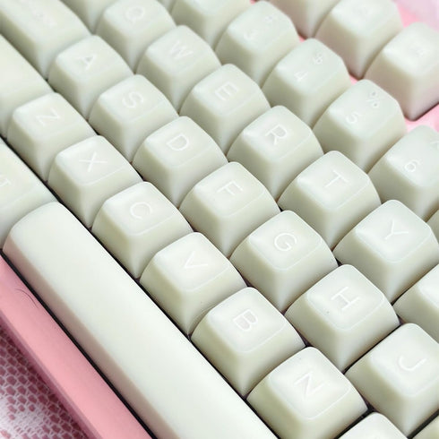 Sumgsn SA Profile Keycaps, 142 Keys PBT Doubleshot Keycaps Set, White Jade, Fit for 61/64/87/104/108 Cherry MX