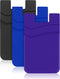 SHANSHUI Phone Card Holder, Silicone Wallet for Credit ID Business Card Pocket, 3 Pack Black Purple Blue
