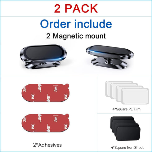 ?2-PACK?Magnetic Phone Holder for Car Dash, Super Magnet Car Mount for iPhone with 360° Rotation