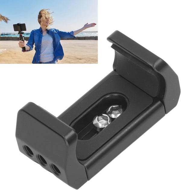 Aluminum Power Bank Holder, 53-80mm Width Range, Mount Clamp for Camera with Nonslip Protection