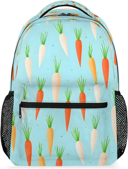 Aglebo Cute Carrot Travel Backpack for Men Women Casual Cute Laptop Backpack 16x11.4x8