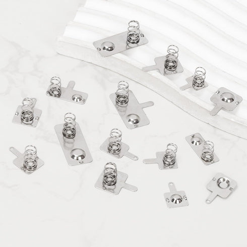 Mardatt 100Pcs Battery Springs AA, Battery Negative and Positive Nickle Plated Conversion Spring Contact Plate