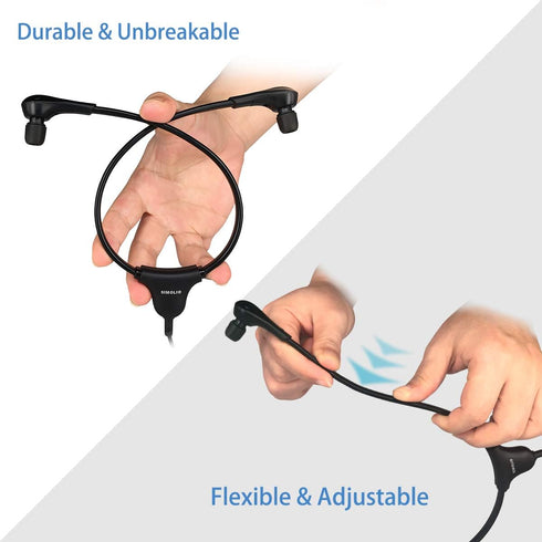 SIMOLIO Stereo Headset with Mic, Lightweight Stethoscope Transcription Headset, Volume Control, 3.5mm Plug, Wired
