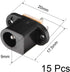 uxcell DC-017 5.5mmx2.0mm DC Power Jack Socket 3 Pin Female Panel Mount Connector, 15pcs