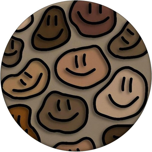PopSockets Adhesive PopGrip - Trippy Liquid Swirl Dripping Art Aesthetic Beige Smile Face