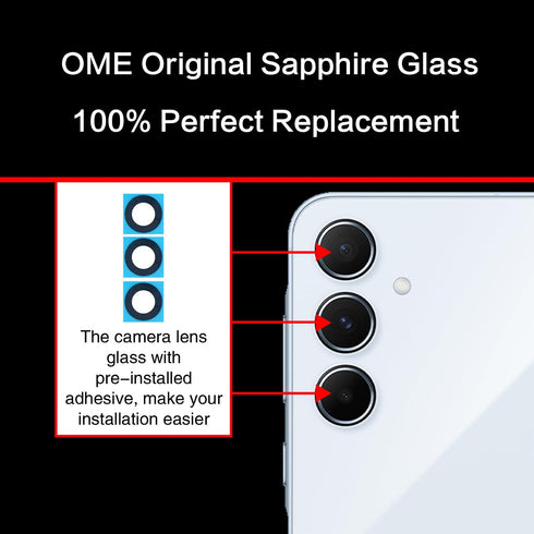 2PCS Galaxy A55 Back Rear Camera Lens Glass Replacement, ASDAWN Back Lens Glass for Samsung Galaxy A55
