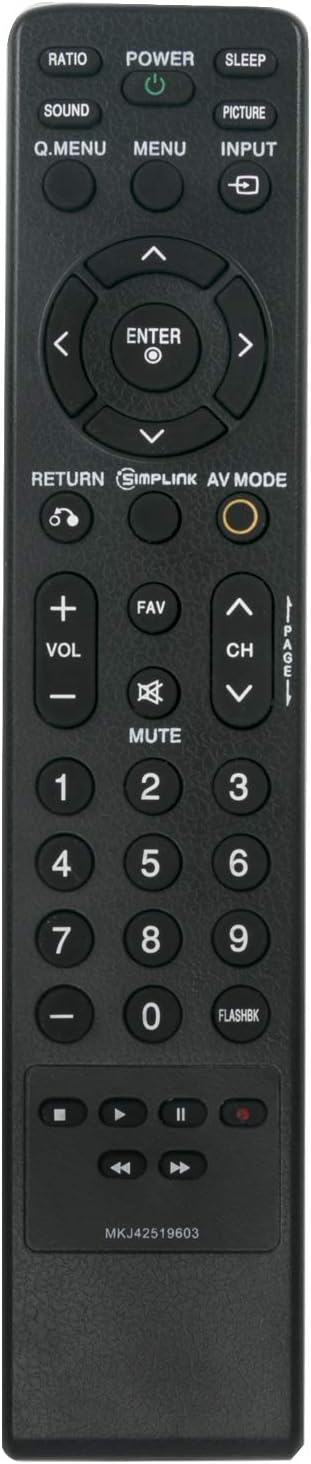 New Remote Control MKJ42519603, Compatible with LG LED TV Models 42PG20C, 50PG20C, 60PG30, 50PG30C
